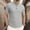 Gray, variant on Men's Short Sleeve Casual Shirt, Solid Color Stand Collar, 3-Button Versatile Summer Top