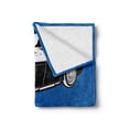 thumbnail image 2 of Cars Soft Flannel Fleece Throw Blanket, Black and White Vintage Cars on Navy Blue Backdrop Classic Old Vehicles, Cozy Plush for Indoor and Outdoor Use, 50" x 70", Navy Blue Black White, by Ambesonne, 2 of 6