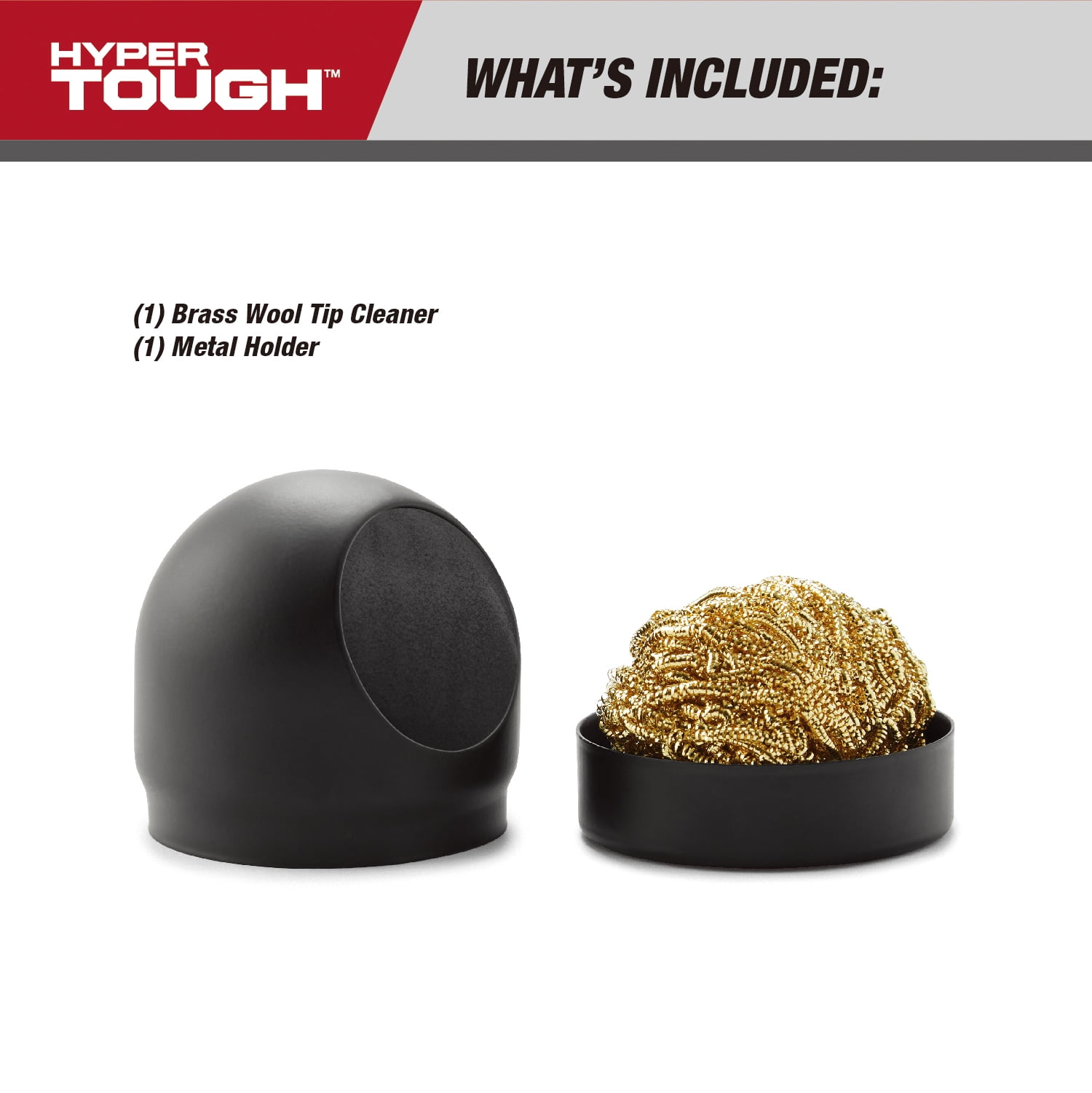 Hyper Tough 2-Piece Soldering Iron Tip Cleaner with Brass Wool