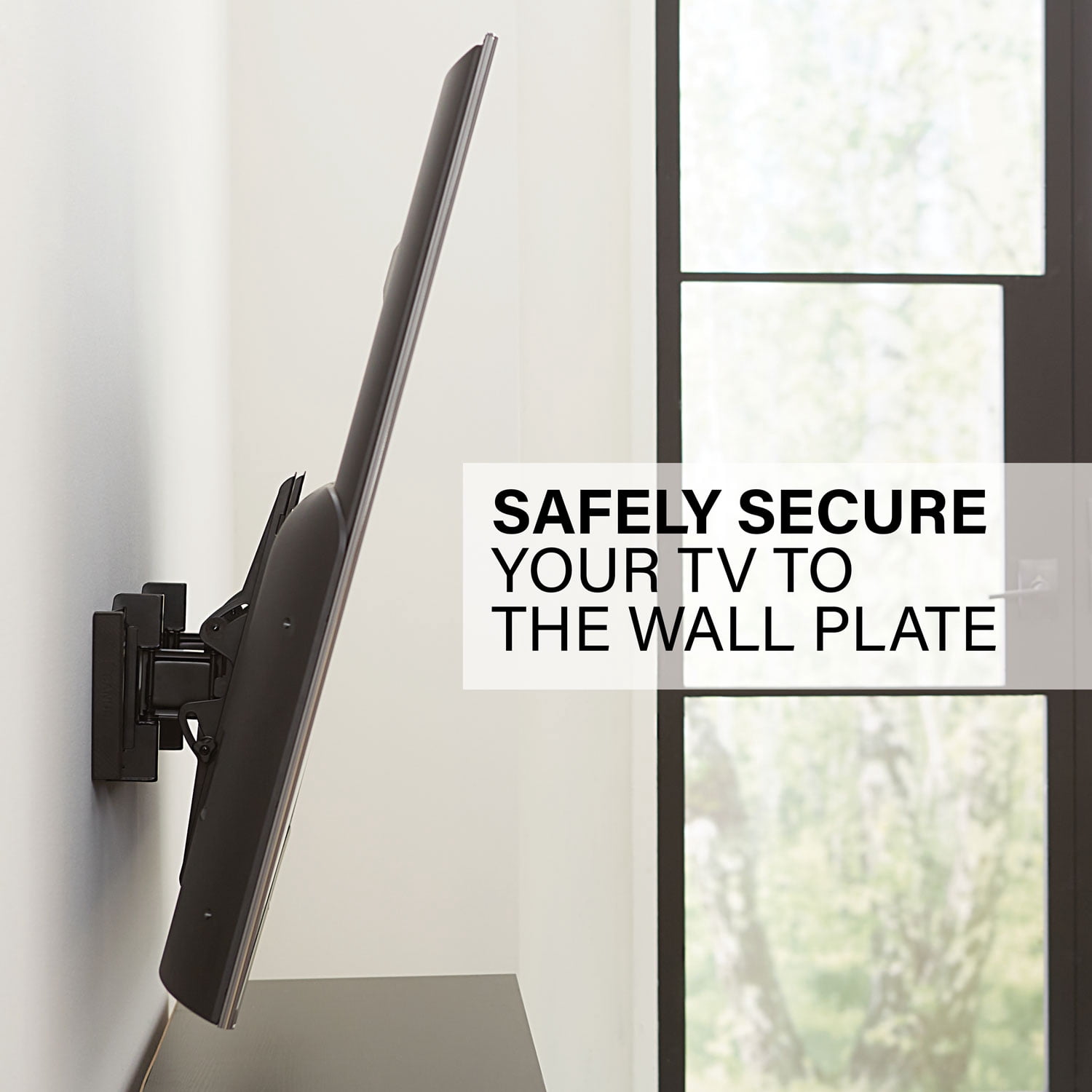 SANUS Accents Fixed TV Wall Mount for 42"–85" TVs, Low-Profile, Durable Steel, Black (ALL2-B3)