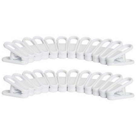 Clothes Dryer Clip - 24 Plastic Multi-Purpose Hanger Clips. Add it To Your Hanger to Easiely Clip On Clothing. Made in The USA. (24 Hanger Clips)