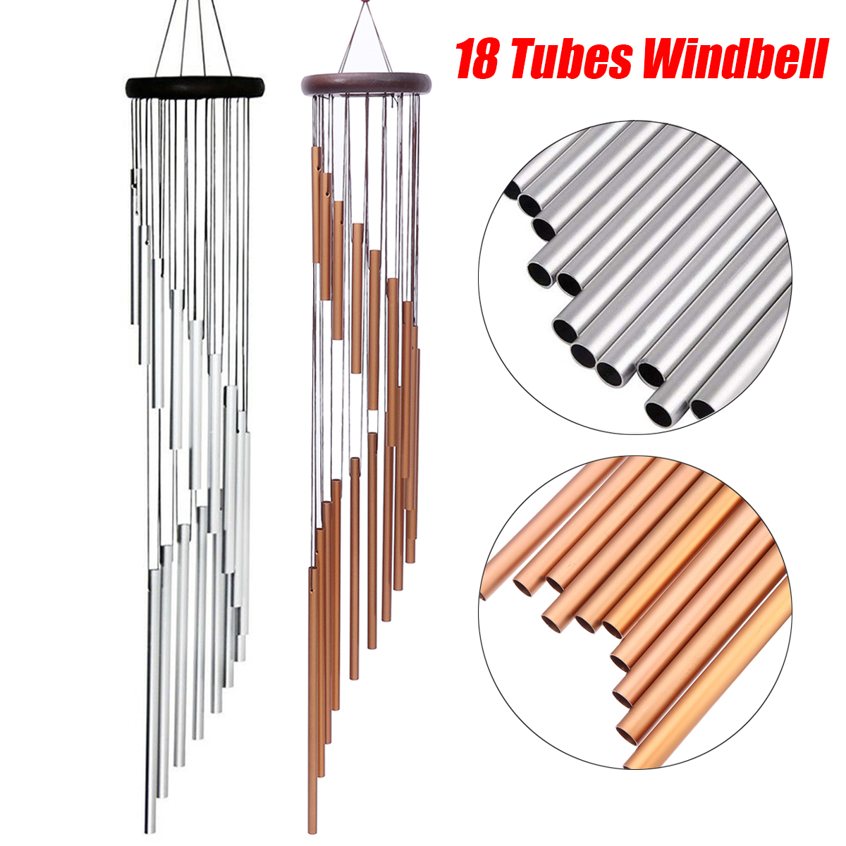 18 Tubes 90cm Large Wind Chimes Hanging Decor Metal Rustproof Beautiful