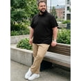thumbnail image 5 of DARING DIVA Men's Big Tall Casual Short Sleeve Work Textured Knitted Polo Shirt XL Black, 5 of 7