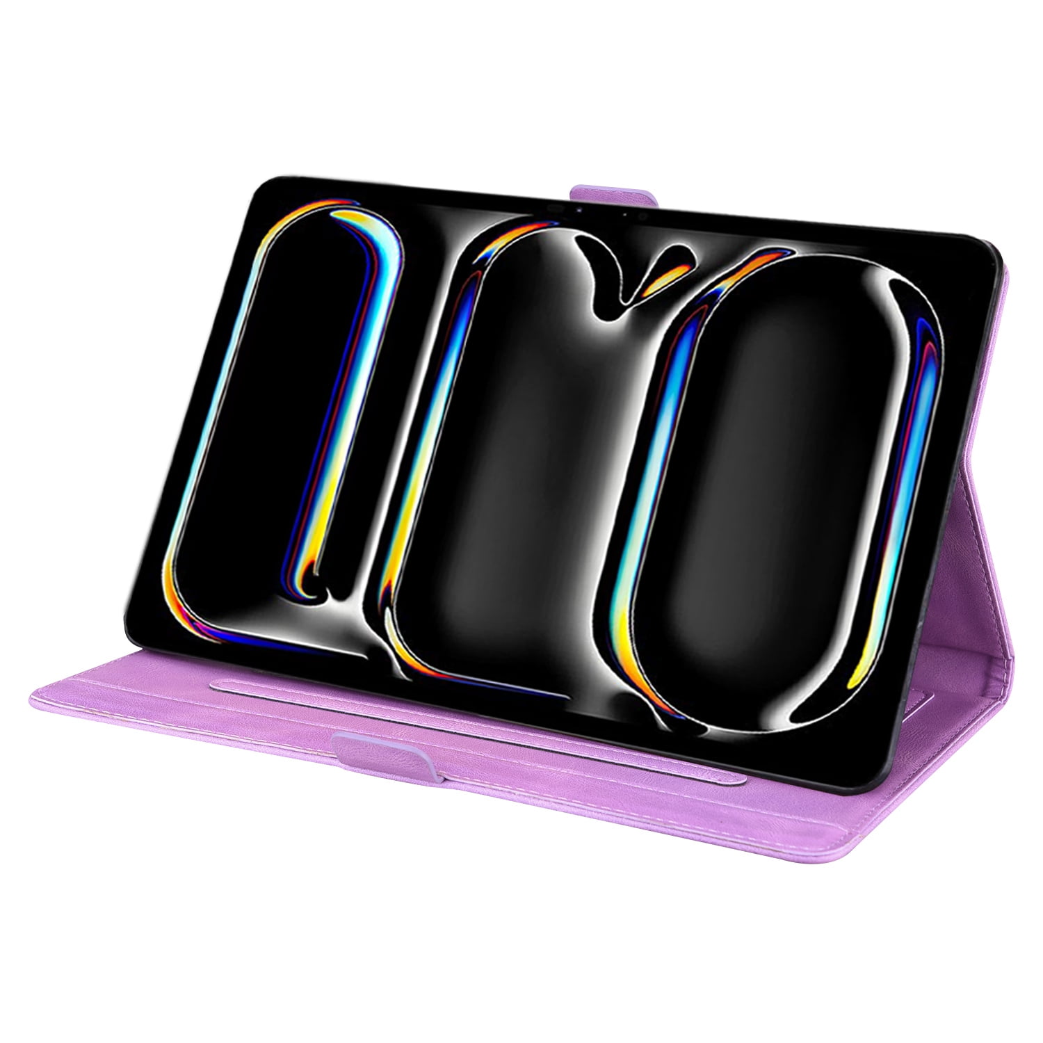 Allytechgroup iPad Pro 11 M4 2024 Case, PU Leather Folio Stand Bumper Anti-Scratch Kickstand Butterfly Embossed Shockproof Slim Fit Pencil Holder Case Cover for Apple iPad Pro 11" 2024, Purple