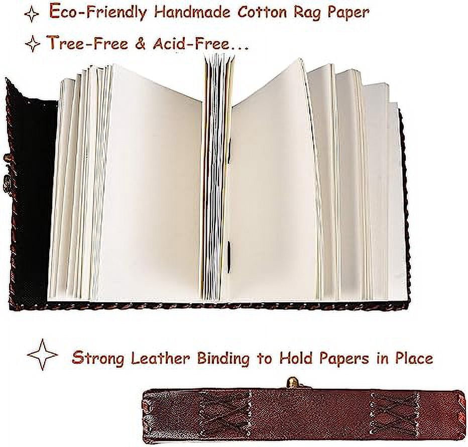OVERDOSE Hamsa Embossed Leather Journal - Handmade Antique Stone Journal For Students & Office For Men And Women Diary Leather Sketchbook Drawing Journal Notebook - 6 X 8 Inches | 15 X 20 cm | A5
