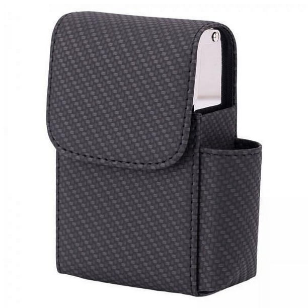 2xSoporte Para Encendedor De Cigarrillos, Estuche Rígido, Bolsa Para 20 Cigarrillos, Trenzado, Negro