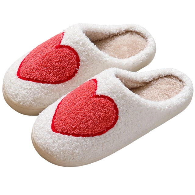 Pantuflas mullidas antideslizantes cómodas para el invierno Likrtyny 42-43 Big Heart