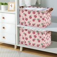 thumbnail image 2 of Yayeee Foldable Storage Basket for Shelves with Handles Waterproof Cloth Bins, Cherries Pattern, 2 of 7