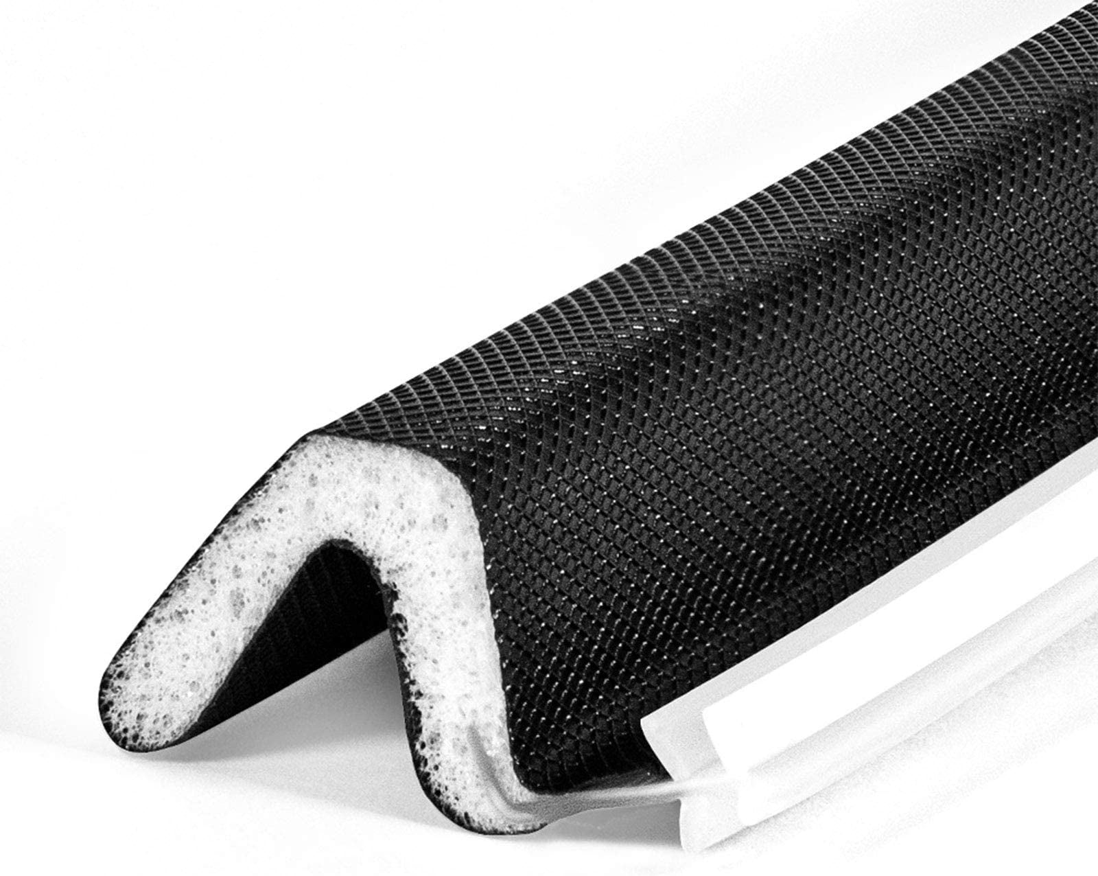 Black Weather Stripping V Strip 1 Set, 9/16 W X 84 L X 3 Pcs, PU Foam