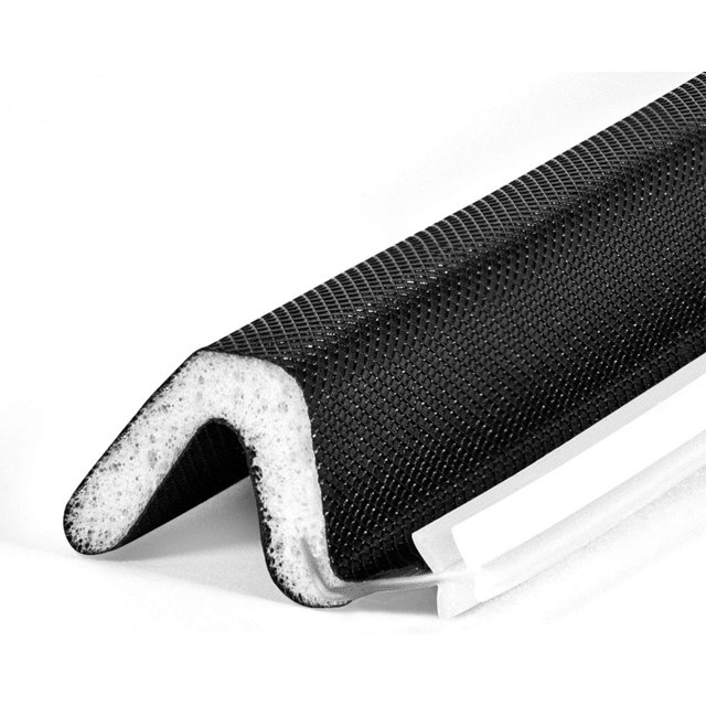 Black Weather Stripping V Strip 1 Set, 9/16 W X 84 L X 3 Pcs, PU Foam