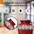 thumbnail image 6 of Nova Niche Aluminum Cremation Urn for Human Ashes, Adult 200 Cu In, Red with Velvet Bag, 6 of 9