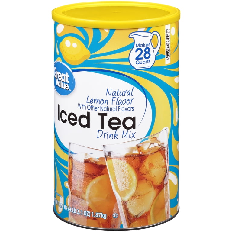 Great Value Natural Lemon Flavor Iced Tea Drink Mix, 66.1 oz