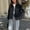 Black, variant on Hueook Womens Jean Jacket Ladies' Casual Colored Long-sleeved Hooded Jacket Gray L