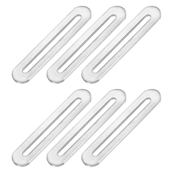 Uxcell 6 Pack Stainless Steel Adjustable Flat Mending Plate Support with Single Slot 3.54x0.75 inch Silver