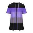thumbnail image 4 of Women's Summer Tops Casual Short Sleeve Crew Neck Shirts Color Block Looos Going Out Business Blouses, 4 of 4