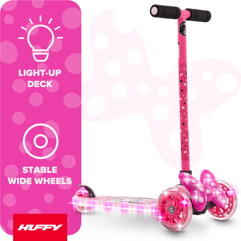 Free Shipping! Huffy Disney Minnie Mouse Light-Up Toddler Scooter