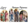 thumbnail image 4 of UVN Fall Womens Pajama Set 2 Piece Long Sleeve V Neck Top and Wide Leg Pant Ladies Soft Matching Lounge Set with Pockets, 4 of 11