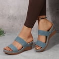 thumbnail image 2 of Mepaouo 2025 Sandales à Plateforme pour Femmes Mode Compensées Chaussures à Enfiler Espadrilles à Bout Ouvert Talons à Enfiler, 2 of 8