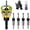 Gold, variant on Two-Flute Counterbore with Depth Stop, 4PCS Four-Flute Tapered Drill Bits Set, HSS M2 Countersink Drill Bit with Adjustable Depth Stop Collar, for Woodworking Cabinetry DIY, 1/4" Hex Shank (Red)