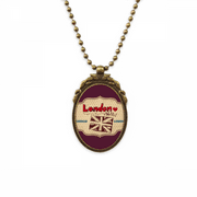 UK London Union Jack Stamp Antique Necklace Vintage Bead Pendant Keychain