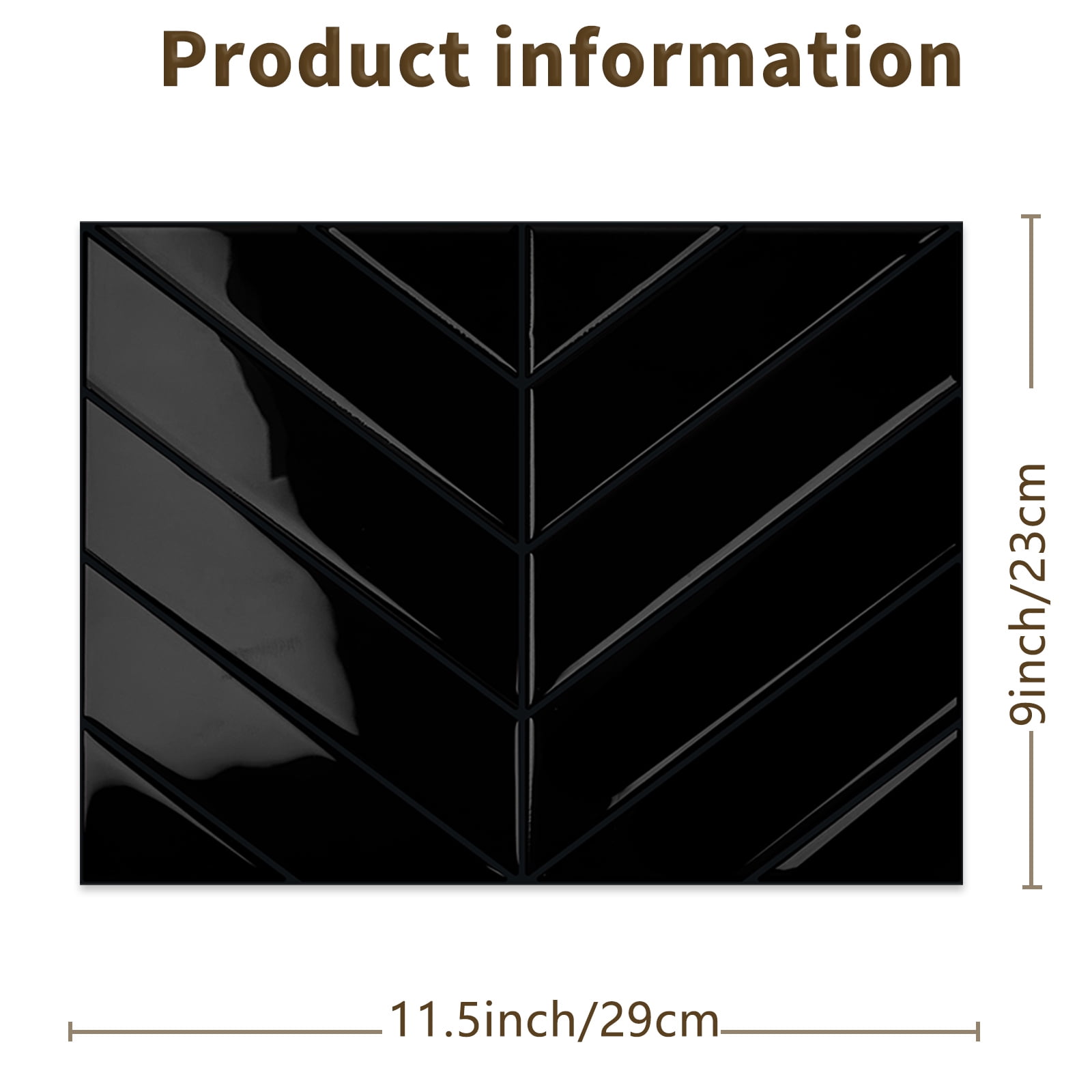 DEWOO 10 Sheets Thicker Herringbone Peel and Stick Backsplash, 11.5”×9” Stick on Wall Tiles, Self Adhesive Tile Sticker for Kitchen Backsplash and Bathroom, Black