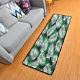 thumbnail image 3 of Dreamtimes Tropical Palm Leaf Hallway Runner Rug 2'x6' Kitchen Rug with Rubber Backing Green White Leaves Non Slip Entryway Rug Runner Washable Soft Area Rug for Hallway Bedroom Kitchen Decor, 3 of 6