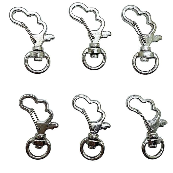 Pack of 100 Metal Cloud Shaped Spring Snap Keychain Clip Hanging Buckle Key Ring DIY Craft Key Chains Accessories