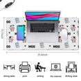 thumbnail image 5 of Long Mouse Pads for Desk,White Cow Moo Milk Pattern Desk Mats on Top Of Desks, Desk Mouse Pad Extra Large with 3mm Non-Slip Base and Stitched Edge for Gaming,Office,Work,Home 35.4"x15.7", 5 of 6