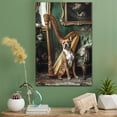 thumbnail image 2 of American Staffordshire Terrier Cute Dog Harp Stretched Canvas Size 8x12 – Retro American Staffordshire Terrier Dog Batter in Action With Harp for Themed Living Room, 2 of 5