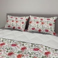thumbnail image 2 of Watercolor Comforter & Sham Bedding Set, Fresh Poinsettia Flowers and Rowan Berry Branches Christmas Garden, 3 pcs Duvet Set Microfiber Filling Quilt, 5 Sizes, Vermilion Green Magenta, by Ambesonne, 2 of 4