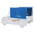 thumbnail image 5 of Miniyam Full Size Car-shaped Bed with Tents,Montessori Inspired Bedroom,Wooden Platform Bed with Sturdy Slat Support,White, 5 of 9