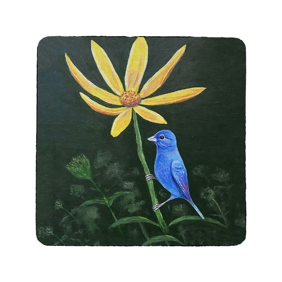 Betsy Drake Interiors Indigo Bunting Coaster Set of 4