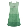 thumbnail image 4 of TAGOLD Womens Summer Dress Clearance,Plus Size Casual Dress for Womens,Women's Sleeveless Round Neck Fragmented Flash Colored Printed Button Pullover Dress Green XXXXL, 4 of 4
