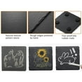 thumbnail image 6 of H-E 8pcs Square Slate Drink Coasters Set, 4" Black Slate Stone Coasters with Anti-Scratch Bottom and Coaster Holder for Drinks Cup, Coaster for Drink Bar Kitchen and Home Decor, 6 of 8