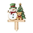 thumbnail image 2 of 7.8 Inch Outdoor Christmas Decorations,Wooden Snowman Santa Claus Decorative Garden Stakes for Christmas Outdoor Yard, Xmas Signs for Home Outside Yard Lawn Porch Pathway Xmas Decor(Snowman), 2 of 4