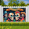 thumbnail image 4 of Floral Skull Day of the Dead Celebration Banner for Halloween Mexican Festival Cultural Event, 4 of 7