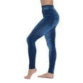 thumbnail image 2 of Just Love Women's Denim Wash Leggings - Stretchy and Comfortable Skinny Pants (Blue Basic, Small / Medium), 2 of 3