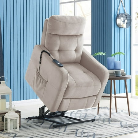 ProLounger  Platinum Grey Velour Power Recline and Lift Chair