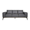 thumbnail image 3 of Hawthorne Collections 19.7" Modern Top Grain Leather Sofa in Gray, 3 of 7