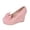 Pink, variant on Women Bow Wedge Platform Heels Comfortable Footwear For Party Daily Casual Outdoor Activities