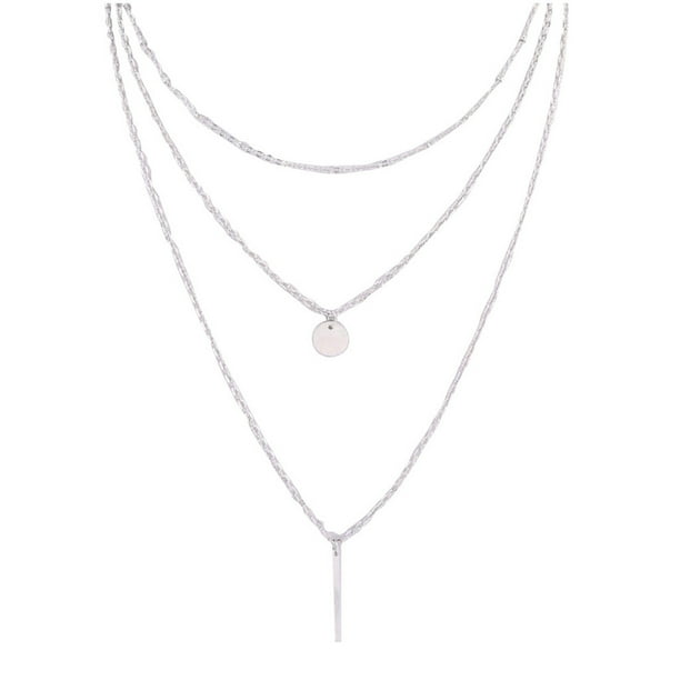 Miarhb Miarhb Multi Layer Boho Long Necklace With Disc Bar Pendant For Women Walmart Com Walmart Com