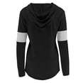 thumbnail image 3 of Sudadera con capucha para mujer, manga larga, color bloqueado, suave, informal, sudadera con capucha para uso diario, 3 of 7