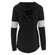 thumbnail image 3 of Sudadera con capucha para mujer, manga larga, color bloqueado, suave, informal, sudadera con capucha para uso diario, negro, XXL, 3 of 7