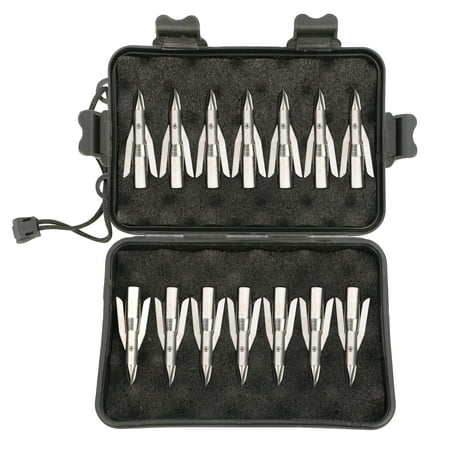 SHARROW 2 Magnetic Blade Stainless Steel Bowfishing Broadhead with Case 12 Pack