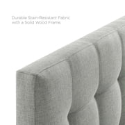Modway Lily Queen Upholstered Polyester Fabric Headboard in Gray