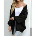 thumbnail image 5 of SOMER Women's Cardigan Sweaters Lantern Sleeve Open Front Oversized Lightweight Chunky Outwear Long Sweaters, 5 of 6