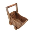 thumbnail image 3 of Flower Pot Wooden Cart, Sturdy Durable Wooden Wheel Barrel Planter Multi Function  For Plant, 3 of 8