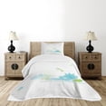 thumbnail image 4 of Ambesonne Dragonfly Quilted Bedspread Set 2 Pcs, Waterlily Nature Lake, Twin Size, Apple Green Pale Blue, 4 of 5