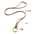 thumbnail image 1 of Chaîne en Corde Réglable en Cuir pour Hommes Pendentif Vintage en Corde Collier Deux Cercles Marron, 1 of 9
