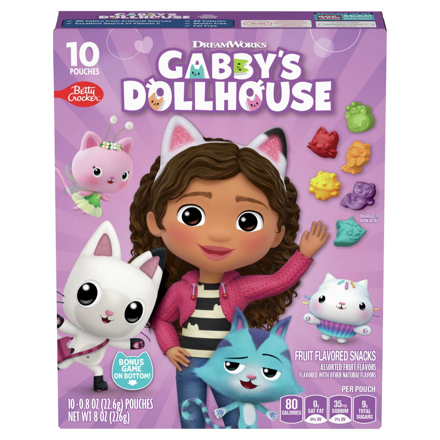 Gabby's Dollhouse On-the-Go Fruit Flavored Snacks, Gluten Free
